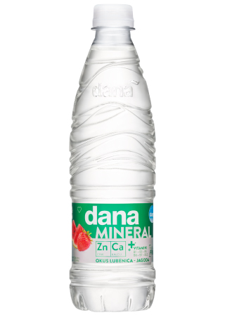 DANA MINERAL, a drink with watermelon and strawberry flavor, enriched with zinc and calcium as well as vitamins.